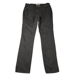 Levis 505 Womens 29‎ Straight Black Denim Jeans Flat Front 5 Pocket Design